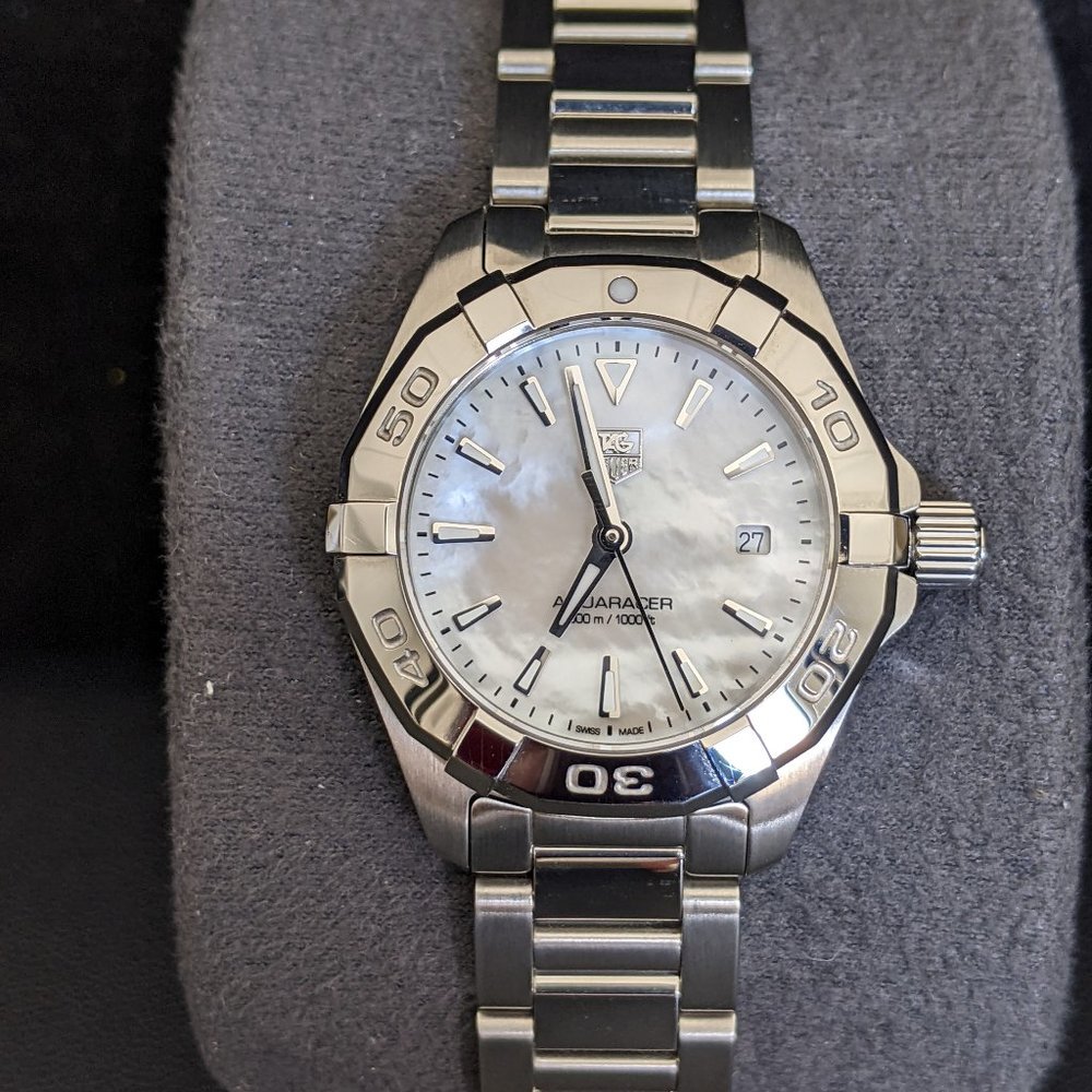 TAG Heuer (with 2 yr warranty) Mother of Pearl and Stainless Steel Timepiece